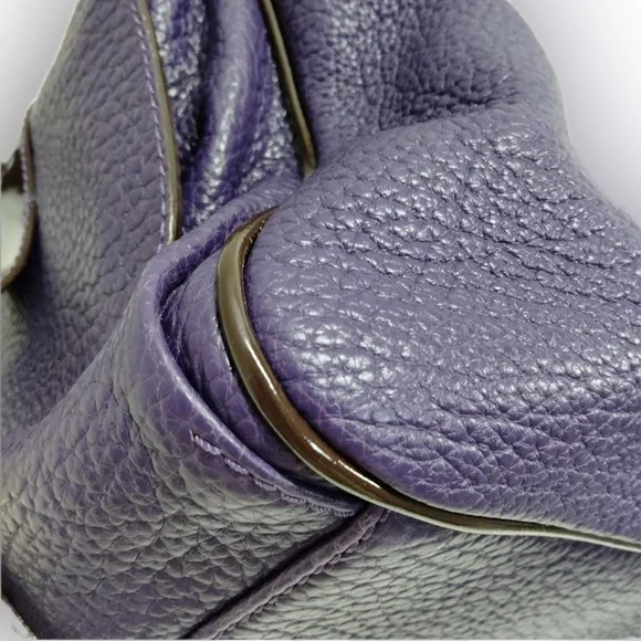 DOLCE & GABBANA Purple Leather Handbag NWT Eye Catching Design with Gold Accents - Picture 10 of 14